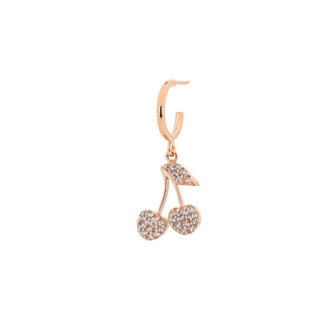 Cherry Single earring - Pink gold plated