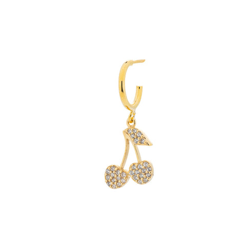Cherry Single earring - Gold plated