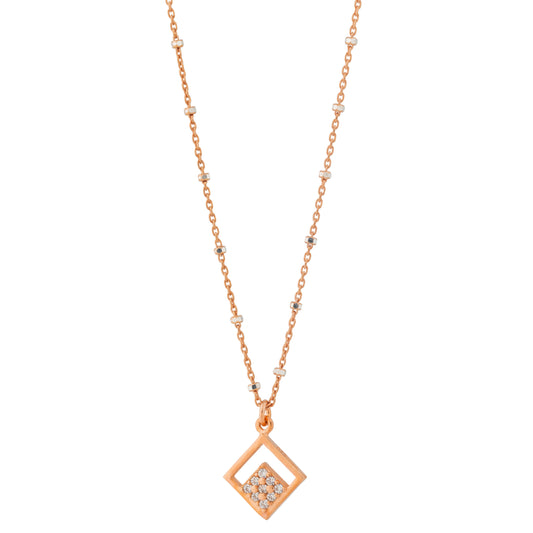 Three Rhombus Necklace - Pink Gold