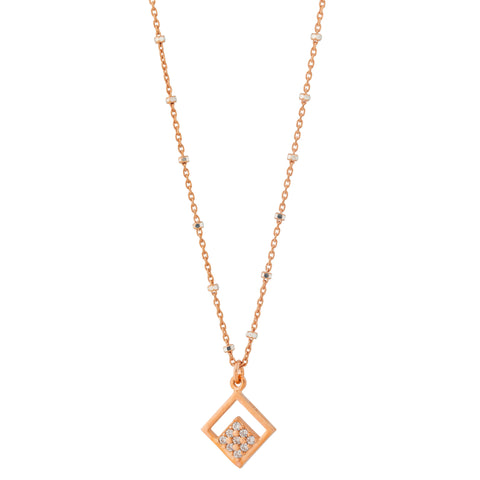 Three Rhombus Necklace - Pink Gold