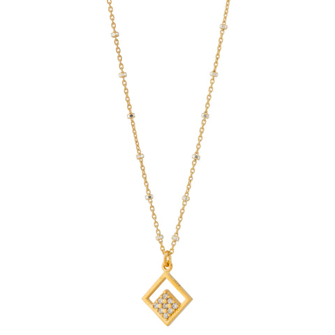 Three Rhombus Necklace - Gold