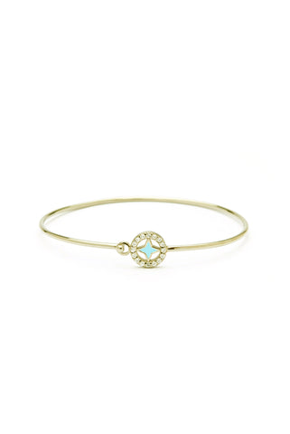 Turquoise  Cross Bracelet - Gold Plated