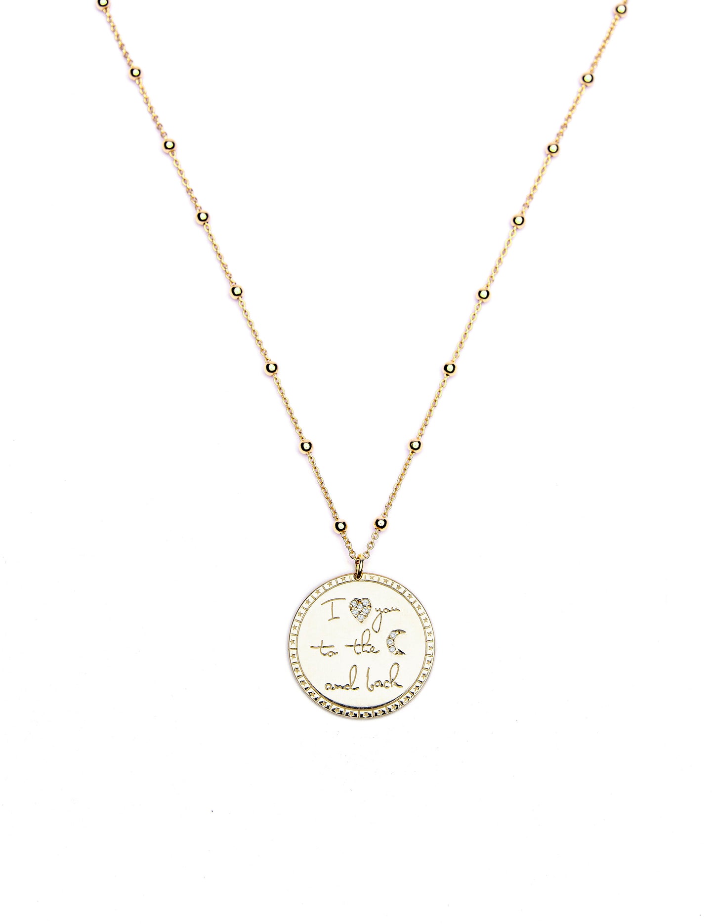 I Love you to the moon and back Necklace - Gold Plated