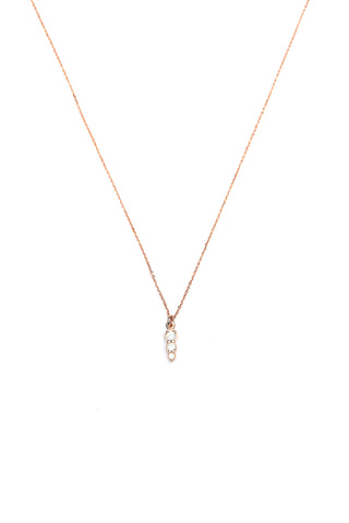 Three Stone Necklace - Pink Gold Plated