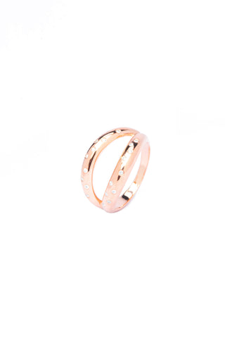 Double Stardust Ring - Pink Gold Plated