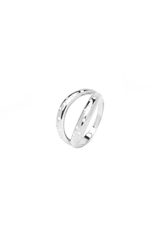 Double Stardust Ring - Silver Rhodium Plated