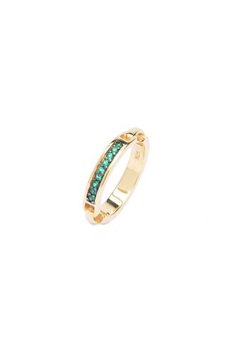 Emerald Belt Ring - Gold Plated