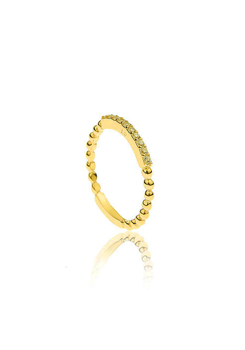 Trickle Ring with stone - Gold Plated