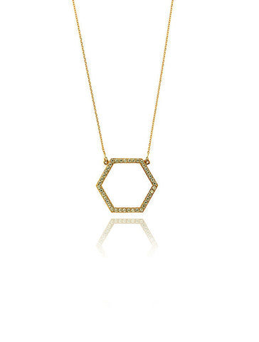 Hexagon Necklace - Gold Plated