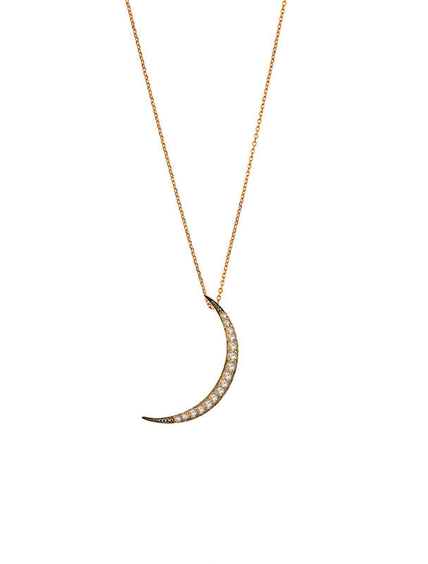 Moon Necklace  - Pink Gold Plated