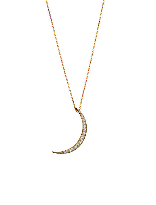 Moon Necklace - Pink Gold Plated
