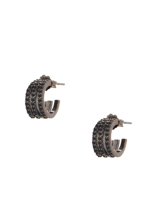 Triple Pair Hoops Earrings - Black Rhodium Plated