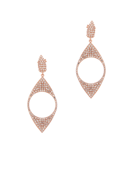 Naveta Pair Earrings - Pink Gold Plated