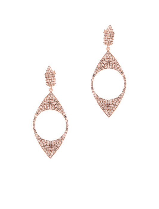 Naveta Pair Earrings - Pink Gold Plated