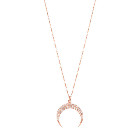White Bone necklace - Pink Gold Plated