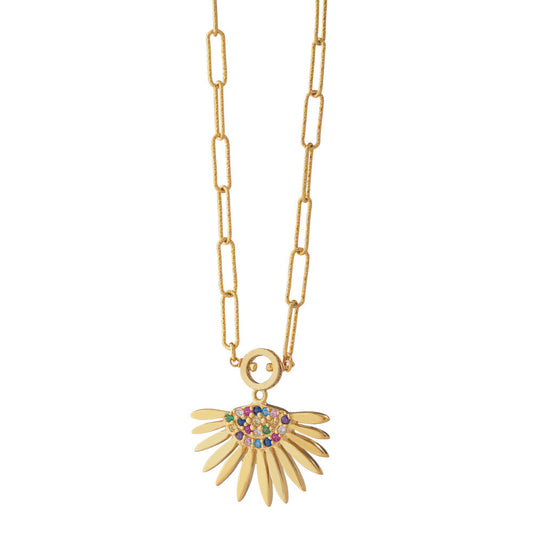 Half rainbow sunflower - Gold plated