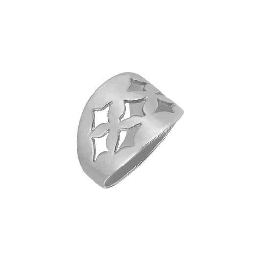 Perforate Rhombus Ring - Black Rhodium