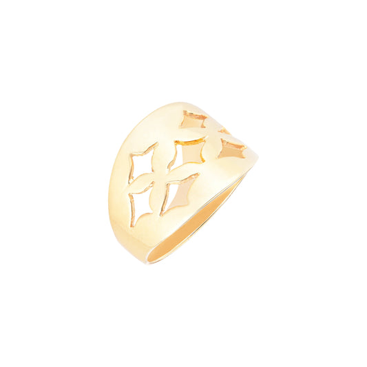 Perforate Rhombus Ring - Gold Plated