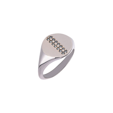 Oval Chevalier Ring - Black Rhodium Plated